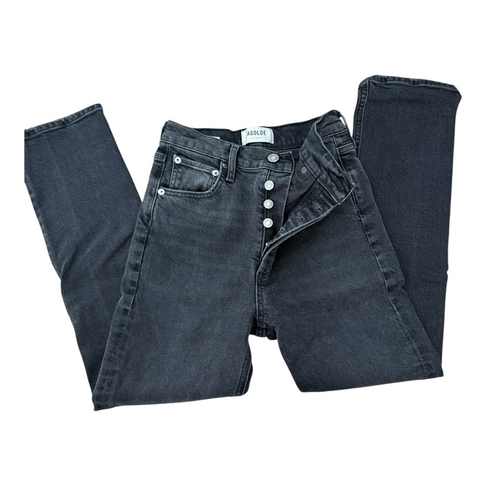 AGOLDE High-Rise Black Straight Leg Jeans Sz. 24